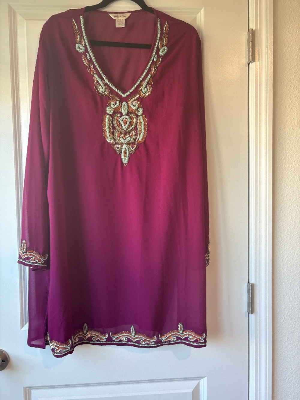 Lucky & Coco Beaded and Sequined Boho Beach Coverup